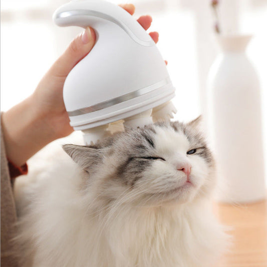 KFX-9587005 Multifunctional Electric Pet Head Massager for Dogs in White and Sky Blue