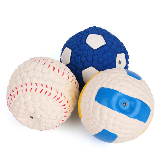 KFX-9604669 Durable Latex Interactive Sound Ball for Dogs - Teeth Molar Toy, Available in Various Sizes