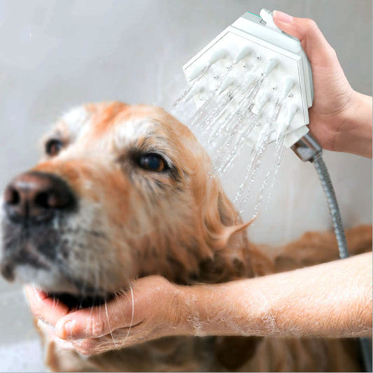 KFX-9607613 Pet Bath Shower Brush Nozzle with One-Key Function for Easy Bathing of Dogs and Cats