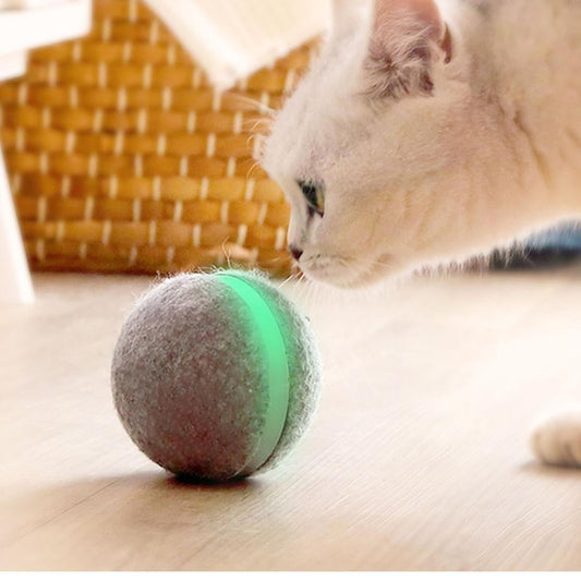 KFX-9610429 Interactive Bouncing Ball Toy for Pets - Eco-Friendly, Waterproof, Multicolor LED Lights, USB Rechargeable