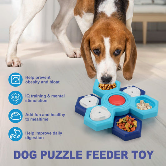 KFX-9612605 Interactive 4-Layer Slow Feeder Pet Bowl for Dogs - Non-Slip Puzzle Design to Promote Healthy Eating & Digestion