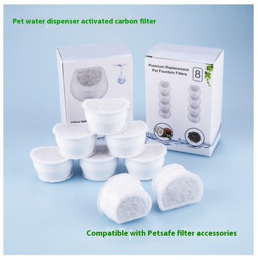 KFX-9615037 Automatic Pet Water Fountain Filter Set with Activated Carbon - 8 Pieces