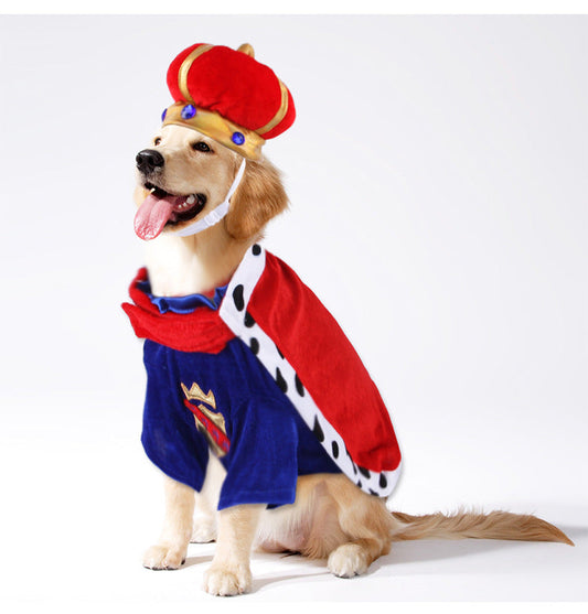 KFX-9615933 Pet King Dog Cape and Hat Accessory Set for Special Occasions