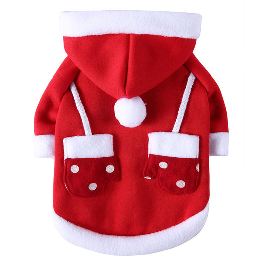 KFX-9621693 Cozy Coral Fleece Pet Outfit for Autumn and Winter Festivities