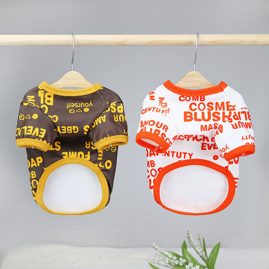 KFX-9635389 Stylish Cotton-Polyester Round Neck T-Shirt for Dogs in Various Sizes