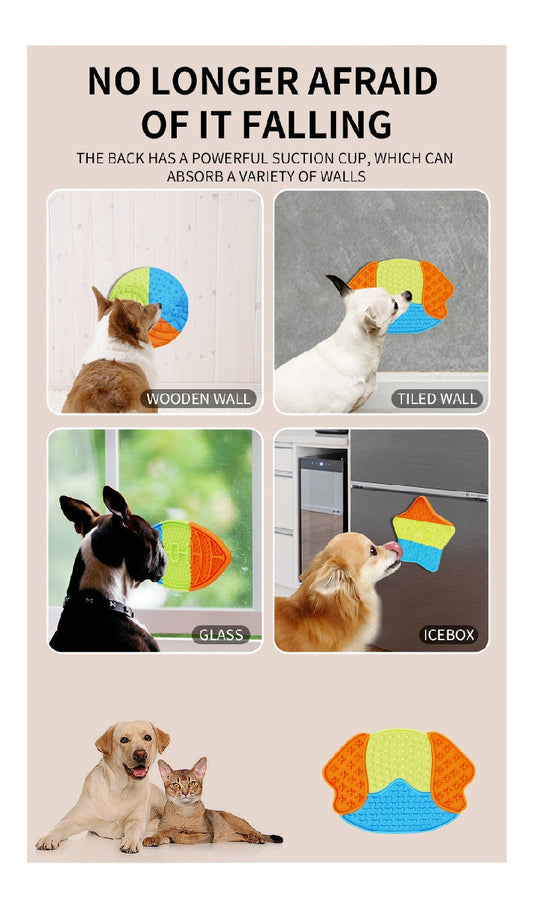 KFX-9646525 Pet Food Plate with Suction Cup and Scraping Function for Easy Cleanup