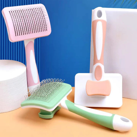 KFX-9647805 Self-Cleaning Slicker Brush for Dogs and Cats with One-Click Hair Removal Function