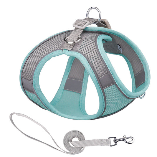 KFX-9650109 Reflective Mesh Dog Harness with Breathable Design and Leash