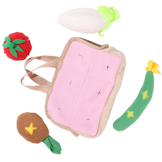 KFX-9656893 Dog Puzzle Toy with Vegetable Basket for Training and Decompression - Polar Fleece Material