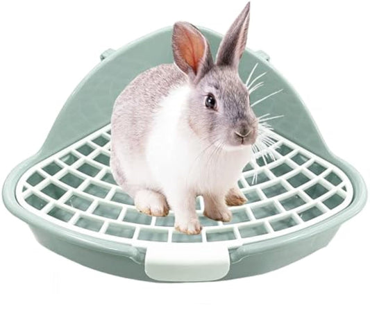 KFX-9705789 Corner Litter Box for Small Pets - Ideal Potty Trainer for Rabbits, Hamsters, Guinea Pigs, Ferrets, and Chinchillas