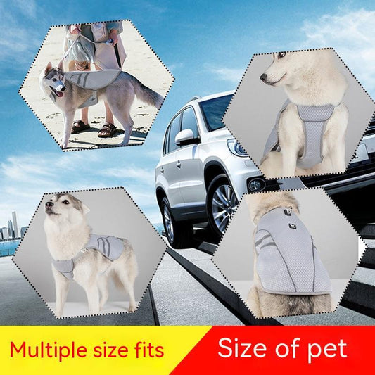 KFX-9706685 Breathable Light Gray Outdoor Pet Cooling Clothes – Mesh Fabric, Adjustable Fit for All Sizes S-XL