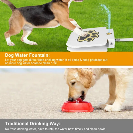 KFX-9712061 Outdoor Dog Water Fountain with Step-on Activation for Easy Self-Serve Hydration