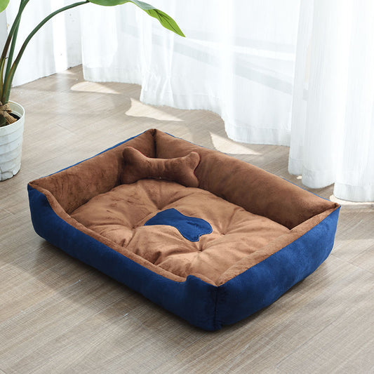 KFX-9721661 Four Seasons Dog Bed with Raised Pillow Edge, Waterproof Oxford Cloth and PP Cotton Filling for Small to Medium Dogs