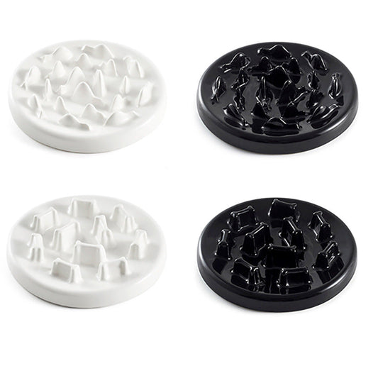 KFX-9733309 Ceramic Slow Food Bowl for Cats and Small Dogs - Fish & Bone Design