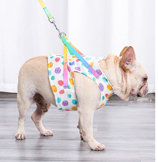 KFX-9736893 Cool and Breathable Cotton and Polyester Chest Leash for Small to Medium Dogs