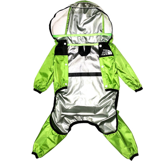 KFX-9737277 Long Legged Dog Rain Poncho with Transparent Brim and High Waterproof Fabric
