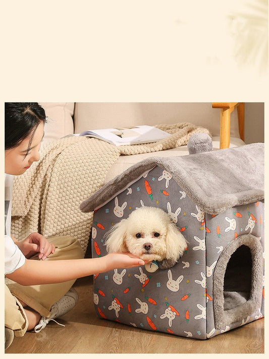 KFX-9754429 Cozy Cotton Pet Bed with Detachable Cover – Available in Multiple Sizes and Colors