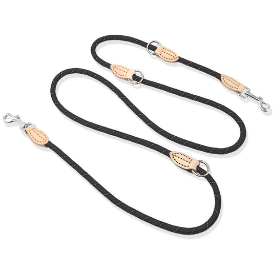 KFX-9759933 Durable Multifunctional Nylon Traction Rope with Zinc Alloy D Buckle for Dogs
