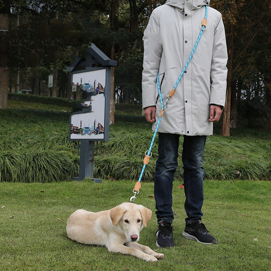 KFX-9759933 Durable Multifunctional Nylon Traction Rope with Zinc Alloy D Buckle for Dogs