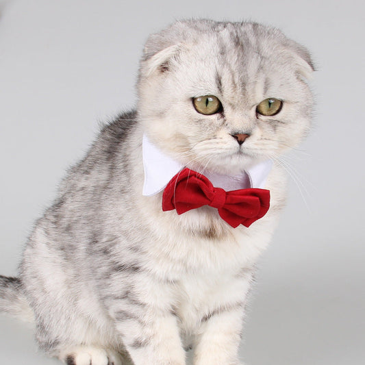 KFX-9762365 Stylish Cotton Bow Tie for Pets in Red and Black - Leisure Design