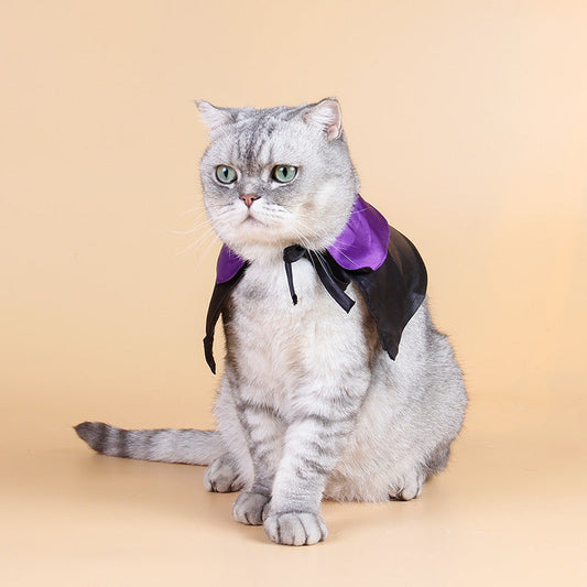 KFX-9764925 Magic Wizard Hat and Cloak Set for Pets – Adjustable Black Autumn Cashmere for Cats and Dogs