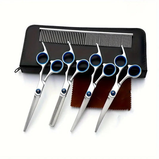 KFX-9777213 Portable Pet Scissors Set for Dog Grooming, Metal Split Hat Scissors