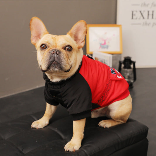 KFX-9819581 Cozy Red Pet Clothing for Small Puppies - Casual Autumn & Winter Style
