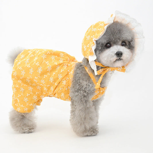 KFX-9841725 Cute Cotton Pet Hat for Puppies and Kittens - Available in Blue, White, Yellow, Sizes S, M, L