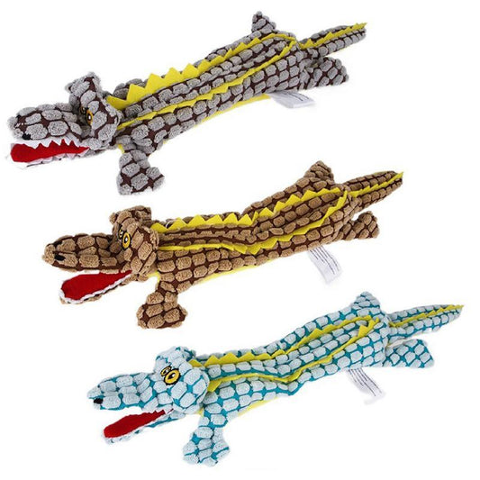 KFX-9844413 Plush Crocodile Dog Toy - Bite Resistant Squeaky Plush for Small and Large Dogs