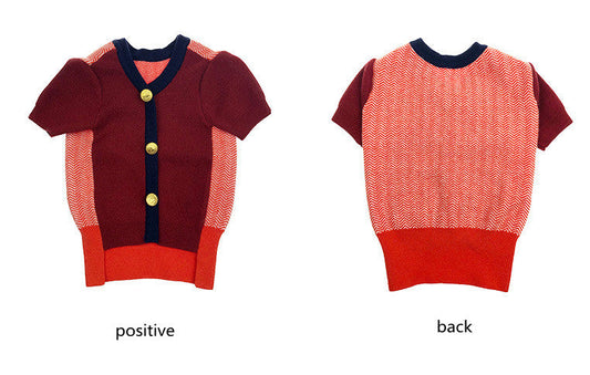 KFX-9844925 Cozy Rabbit Fleece Dog and Cat Sweater in Orange and Maroon