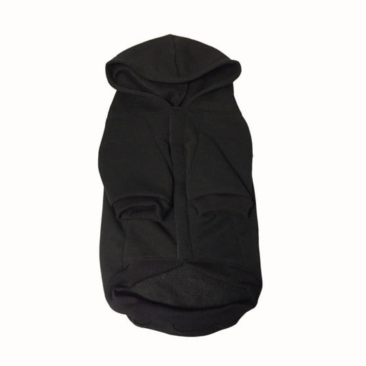 KFX-9845309 Cozy Black Cotton Fleece Sweater for Dogs - Autumn & Winter Wear