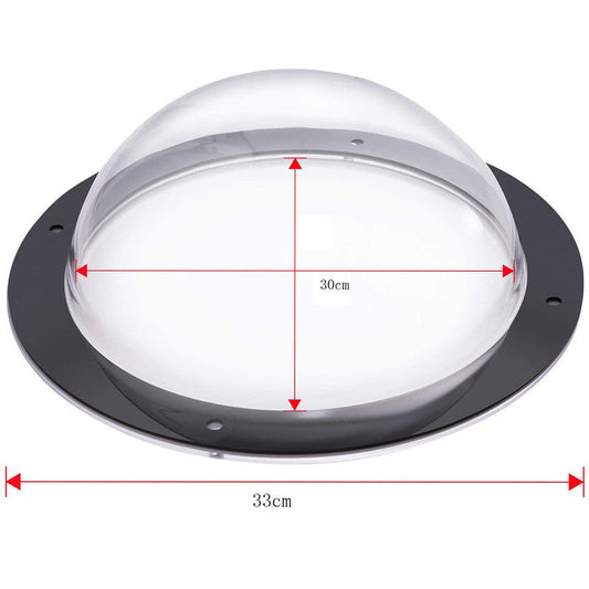 KFX-9860029 Transparent Acrylic Semi-Circular Pet Fence Window with Decorative Ring and Installation Hardware
