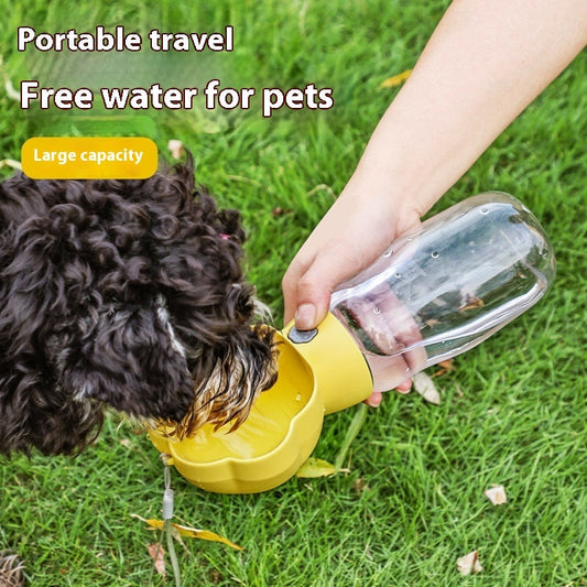 KFX-9870013 Portable Pet Water Cup - 320ML and 180ML Options in Yellow, Gray, Green, and White