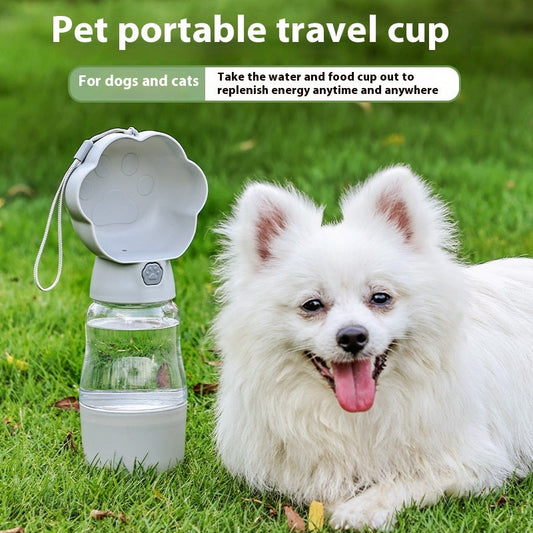 KFX-9870013 Portable Pet Water Cup - 320ML and 180ML Options in Yellow, Gray, Green, and White