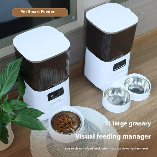 KFX-9879869 5L Automatic Pet Feeder with Smart Features for Dogs and Cats