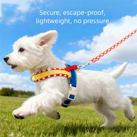 KFX-9889981 Escape-Proof Colorful Dog Harness & Leash Set for Small and Medium Dogs