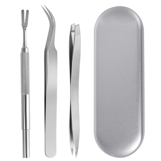 KFX-9902397 3-Piece Stainless Steel Tick and Flea Removal Tool Set for Dogs and Cats
