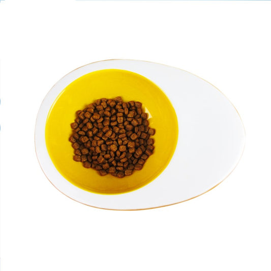 KFX-9912637 Medium Ceramic Pet Bowl - Egg Design, 25x18x8CM