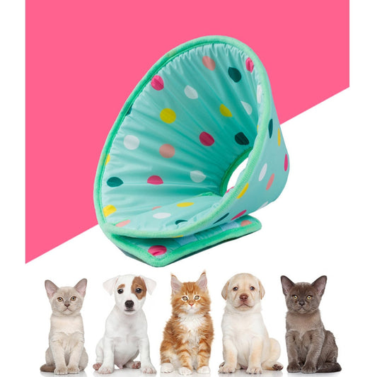 KFX-9920189 Light Blue Anti-Lick and Scratch Protection Ring for Pets - Durable Polyester Collar Accessory