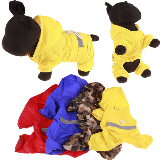 KFX-9930301 Pet Raincoat with Hat - Four Color Options, Casual Style, Acrylic Material