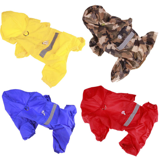 KFX-9930301 Pet Raincoat with Hat - Four Color Options, Casual Style, Acrylic Material