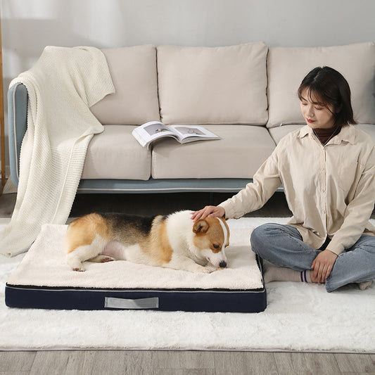KFX-9947069 Plush Memory Foam Dog Bed with Removable Washable Cover - Nonslip Egg Kennel Pad for Large Dogs and Cats