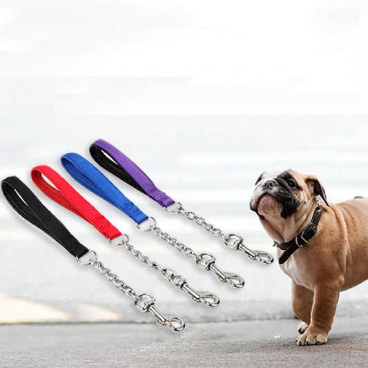 KFX-9950781 Durable Nylon Hand-Holding Dog Rope in Blue, Black, Red, and Purple - 3mm & 4mm Widths, 42cm Long