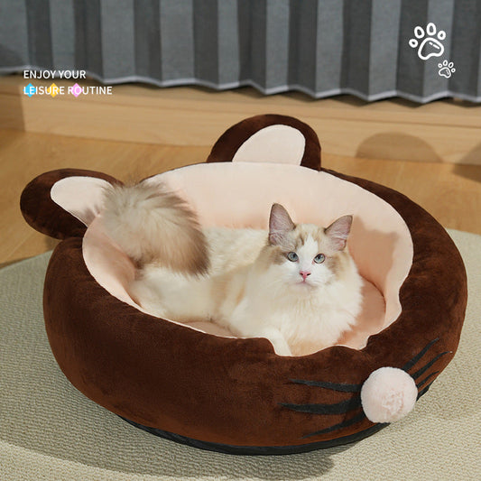 KFX-9960765 Lamb Wool Calming Pet Bed with Soft Padding for Ultimate Comfort