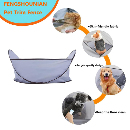 KFX-9964349 Waterproof Adjustable Pet Grooming Cape for Easy Trimming and Shaving of Dogs and Cats