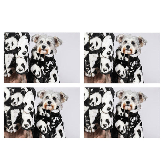 KFX-9966909 Warm Thick Padded Coat for Cats and Dogs - Cotton, Black and White, Multiple Sizes Available