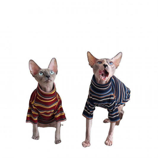KFX-9970621 Retro Couple Pet Clothes in Wine Red and Dark Blue | Comfortable Cotton Fabric for Sensitive Skin