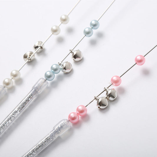 KFX-9973053 Funny Cat Stick Toy - Plush with Steel Wire, Available in Gray, Blue, and Pink Goldfish Colors, 35cm Long