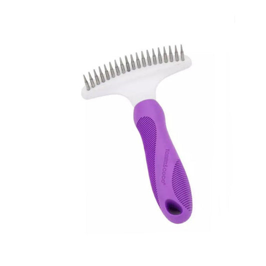 KFX-9974461 Stainless Steel Hair Removal Comb with Solid Wood Handle for Pets