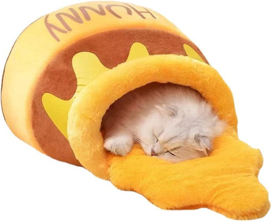 KFX-9981245 Comfortable Memory Foam Cat Bed with Stylish Washable Cover and Removable Cushion